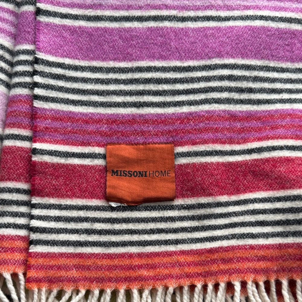 Missoni Home Multicolor Striped Throw Blanket - Picture 2 of 2